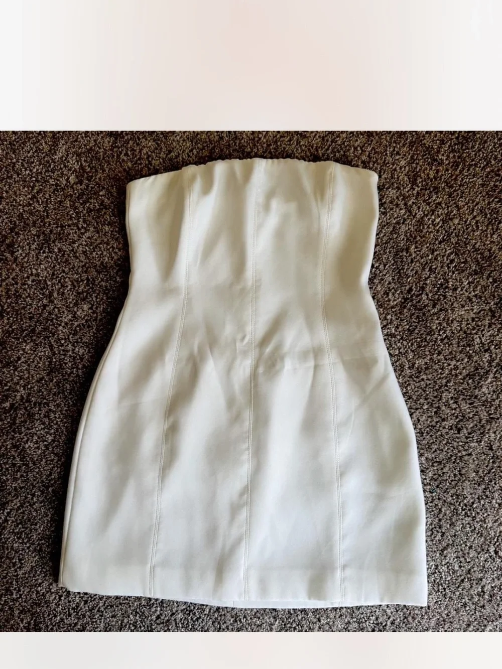 Meshki Size Small Strapless White Bodycon Mini Dress - Picture 2 of 4